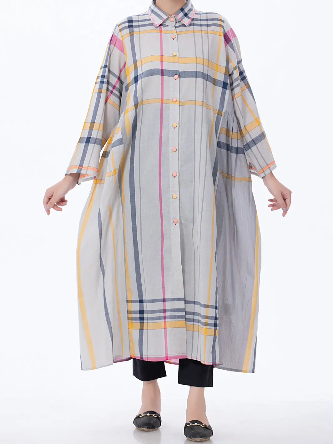 Grey Yarn-Dyed Tunic - Alp-Lk-1368 1