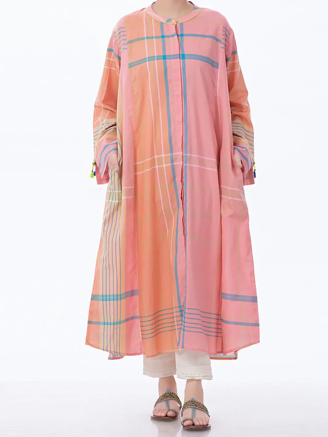 Pink Yarn-Dyed Tunic - Alp-Lk-1372 1