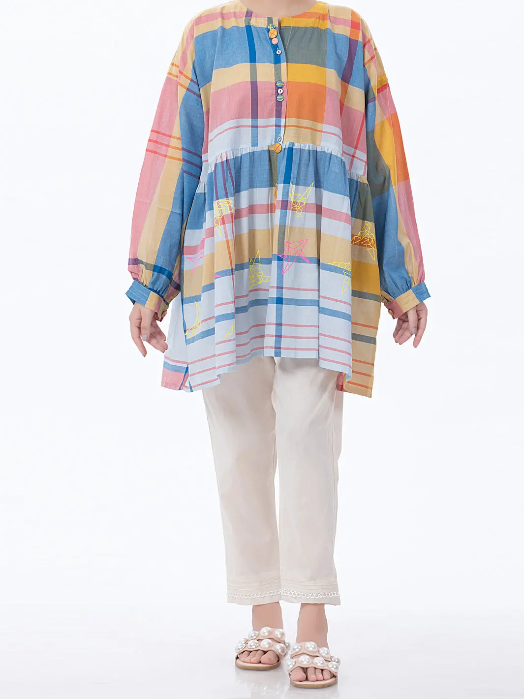 Light Grey Yarn-Dyed Tunic - Alp-Lk-1373 1