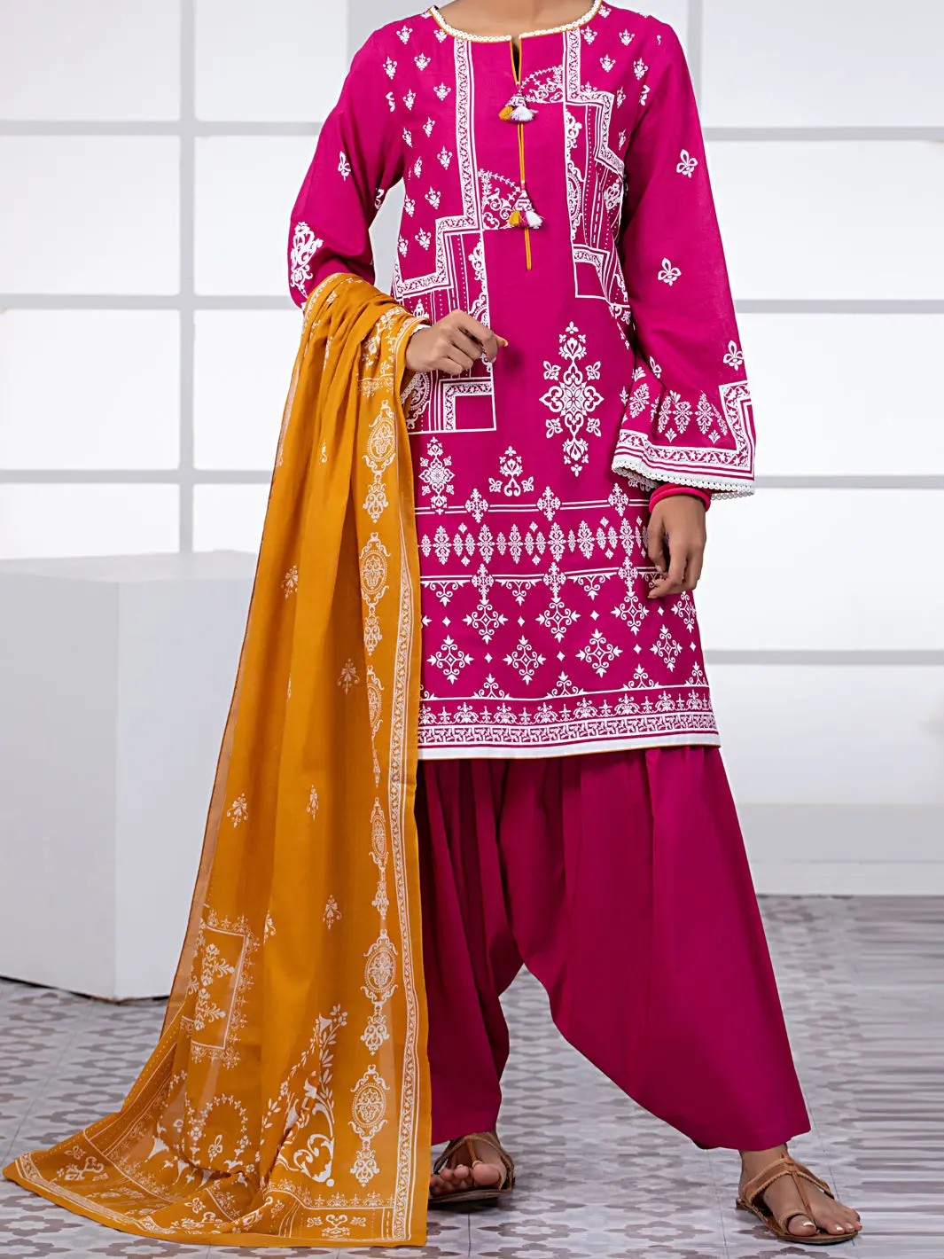 Pink Lawn 2Pc Unstitched - Alp-2Ps-1450B 1