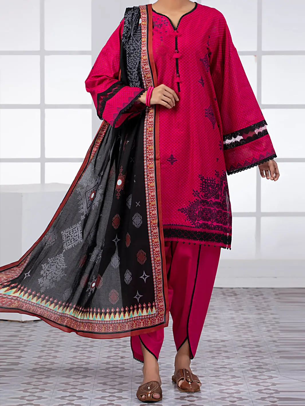 Red 2Pc Unstitched - Alp-2Ps-1453A 1