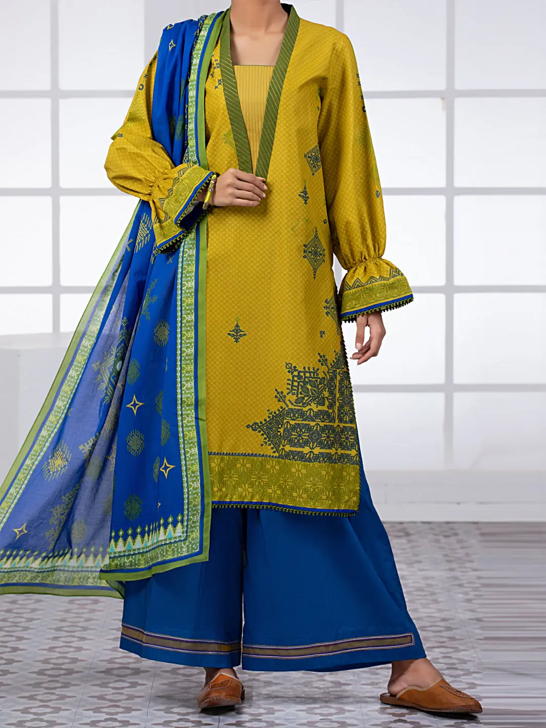 Lime Green 2Pc Unstitched - Alp-2Ps-1453B 1