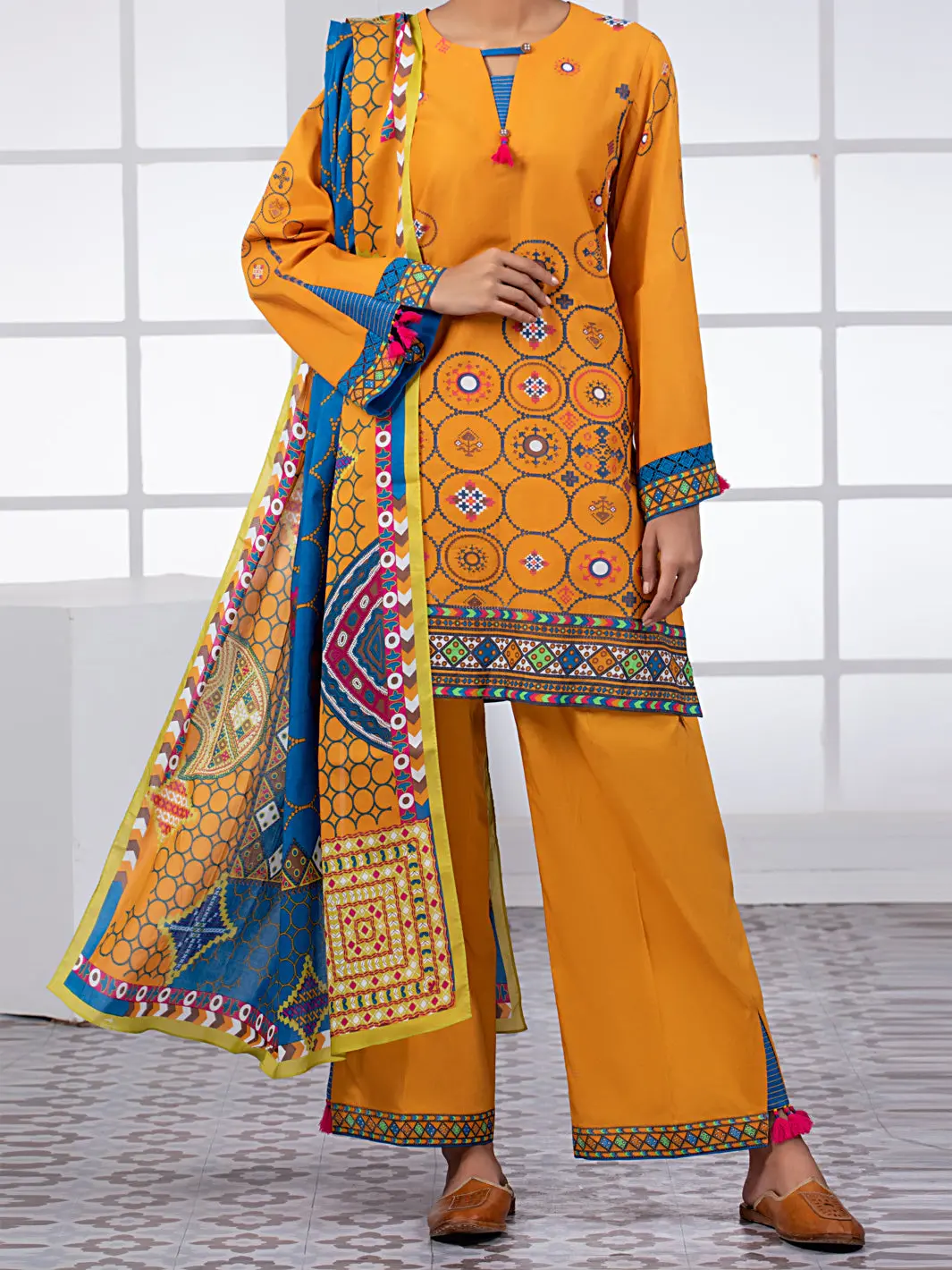 Mustard Lawn 2Pc Unstitched - Alp-2Ps-1454B 1