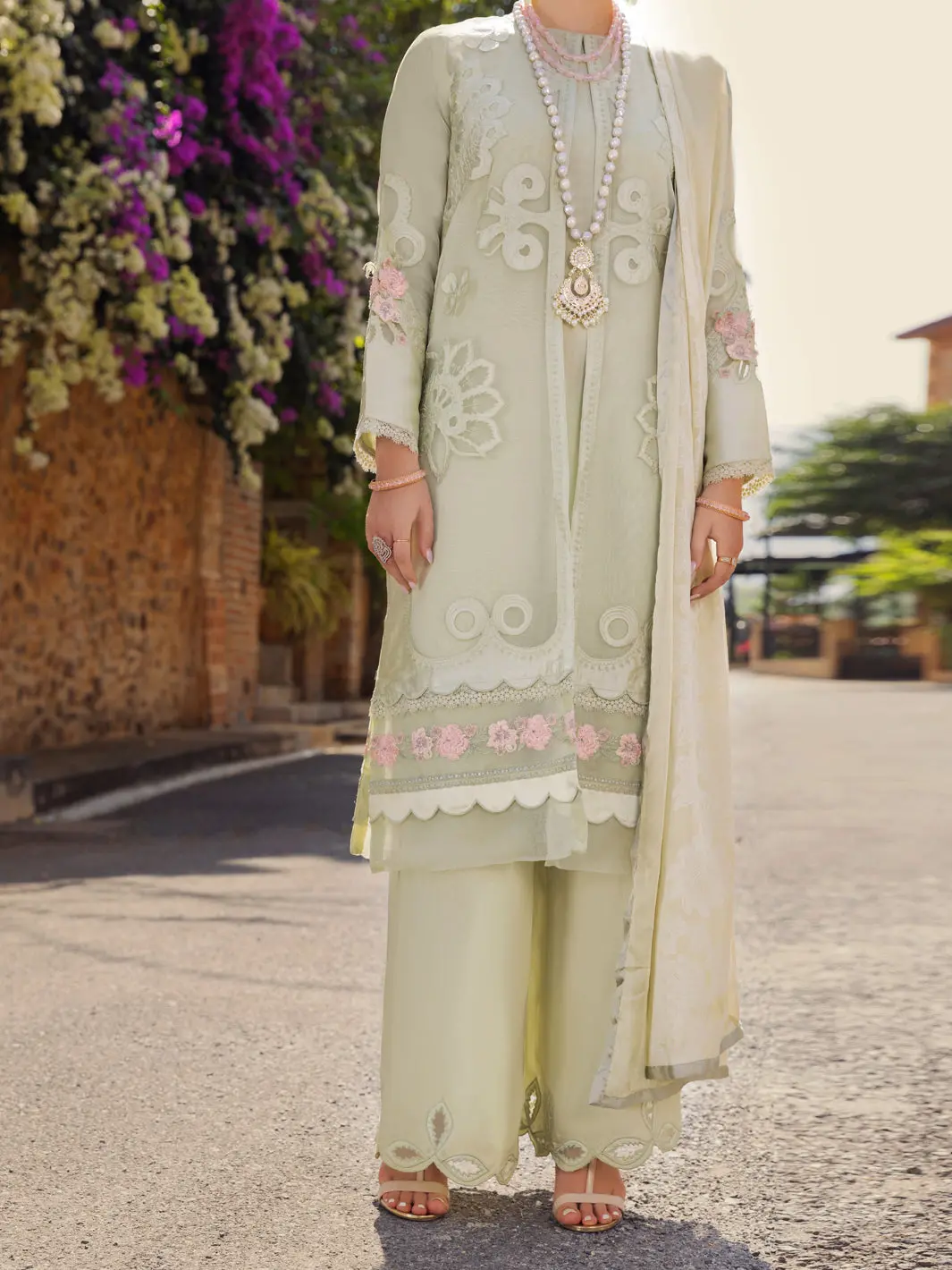 Pista Green 3Pc Unstitched - Alp-3Ps-1534 1