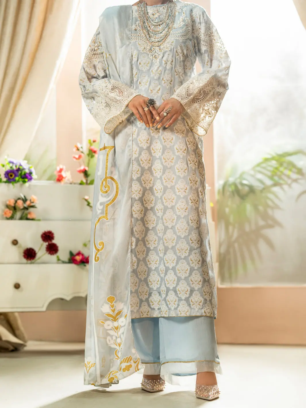 Ice Blue 3Pc Stitched - Alp-3Ps-1667 1