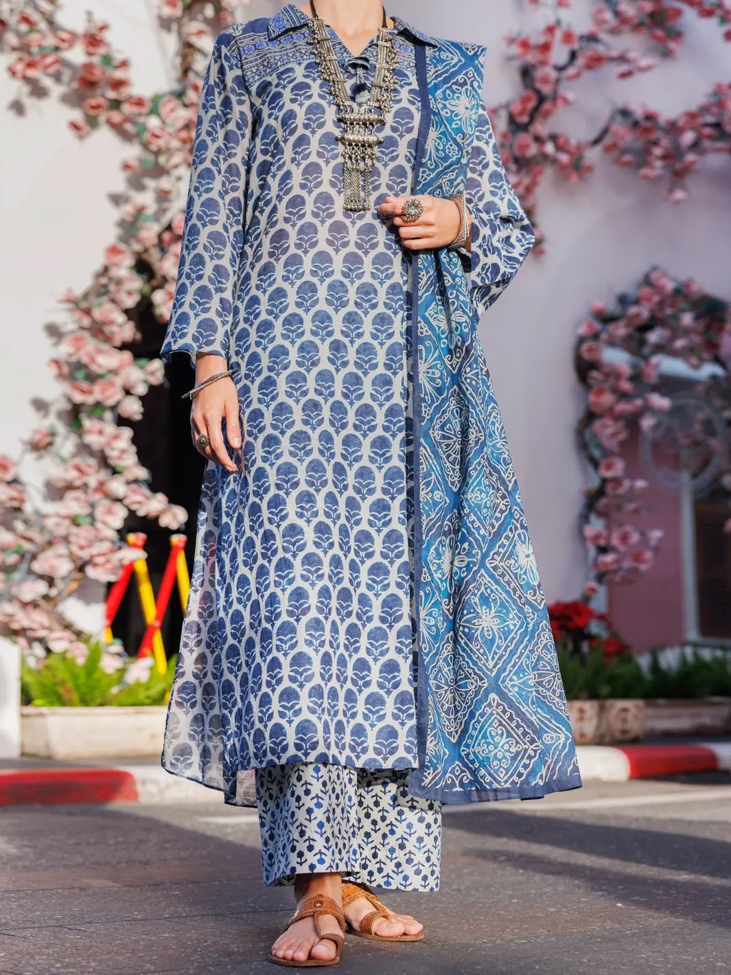 Blue Lawn 3Pc Stitched - Alp-3Ps-1757 1