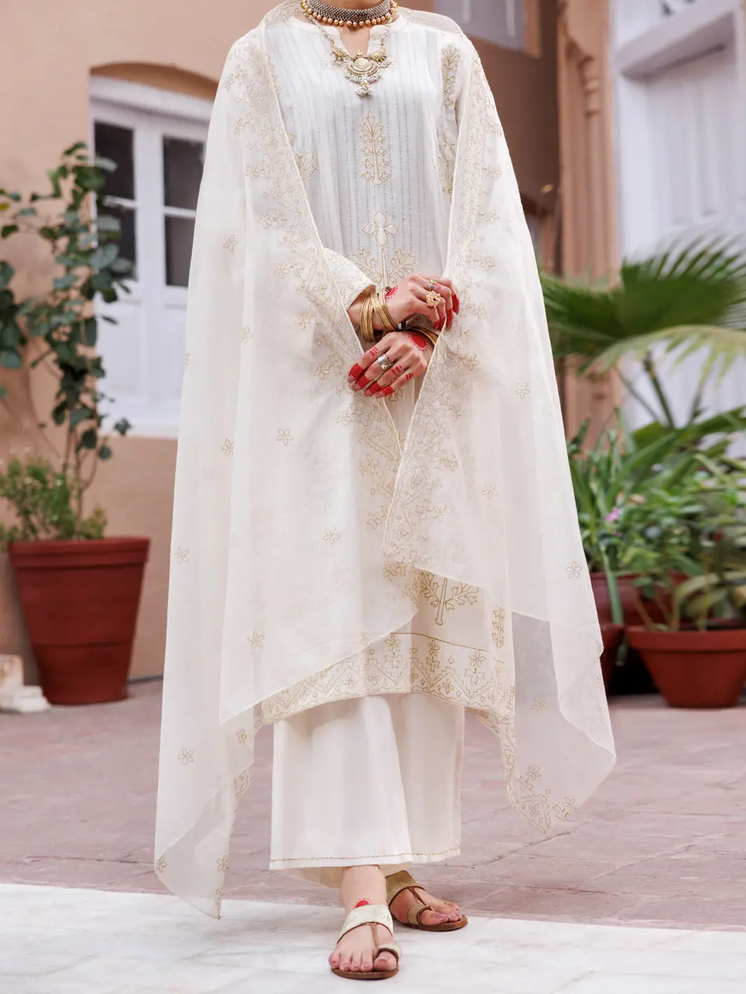 Off White Dobby Jacquard 3Pc Unstitched - Alp-3Ps-1951 1