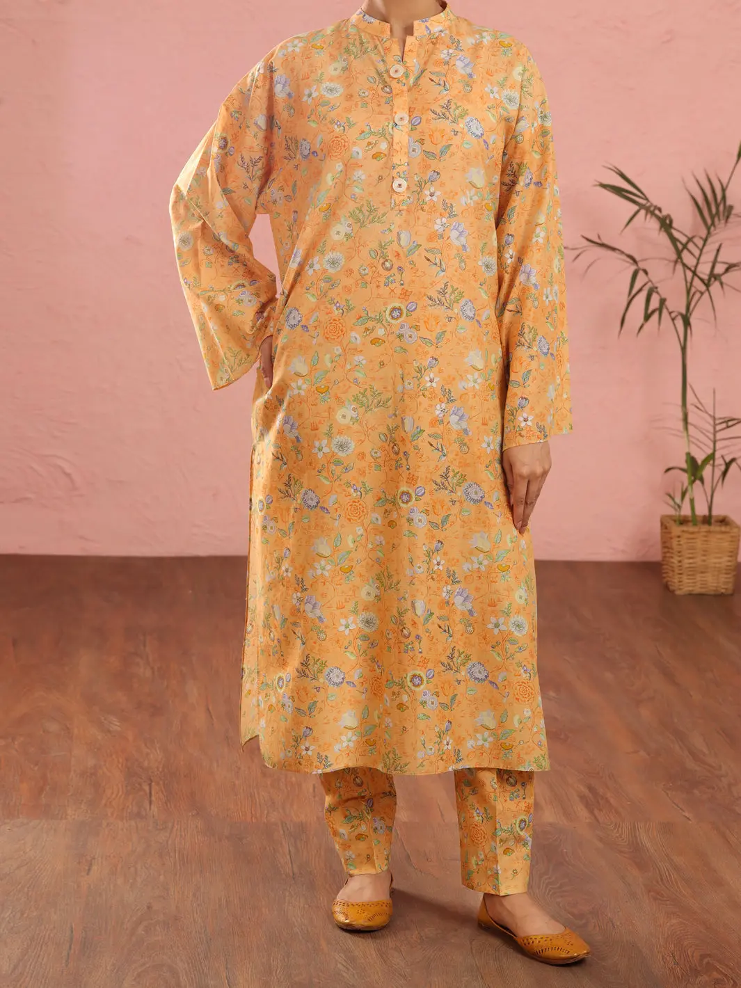 Yellow Lawn 2Pc Unstitched - Alp-2Ps-1962 1