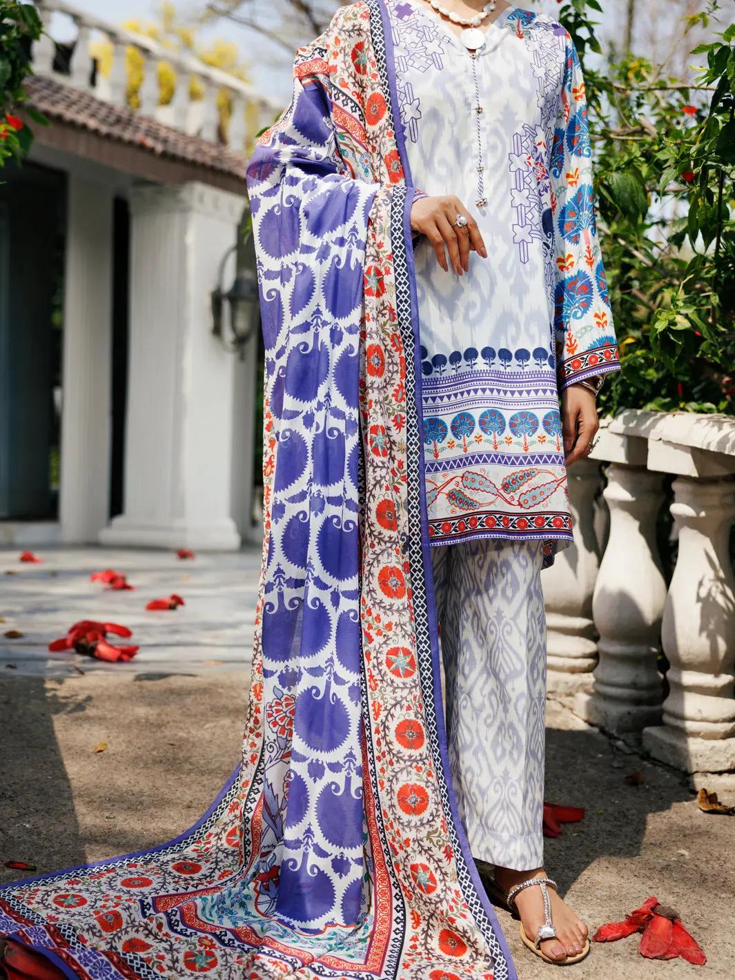 Light Blue Lawn 3Pc Stitched - Alp-3Ps-2116 1