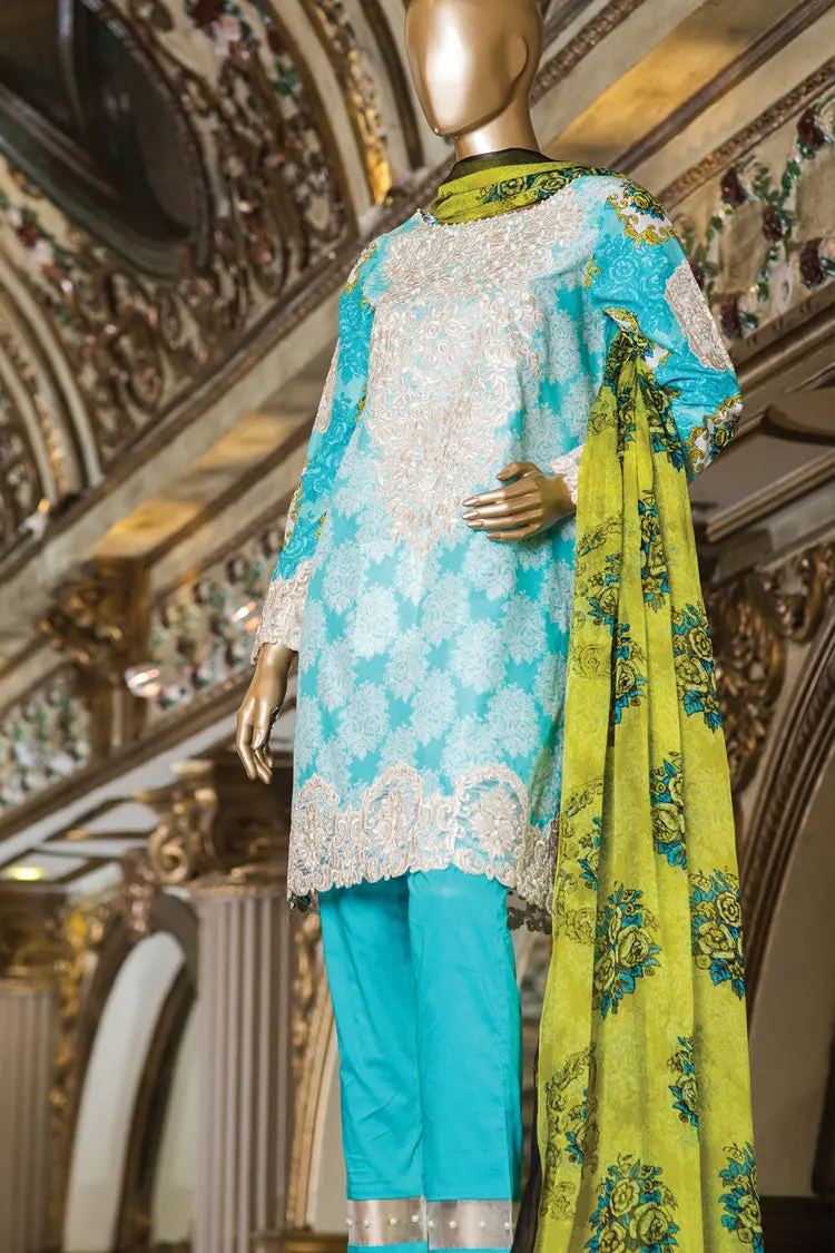 Sky Blue Lawn 3Pc Unstitched - Alp-212 1