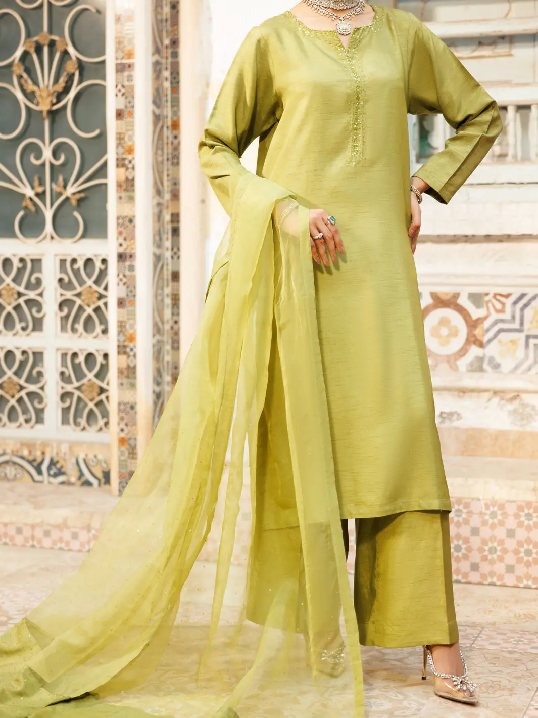 Lime Green 3Pc Stitched - Alp-3Ps-2190 1
