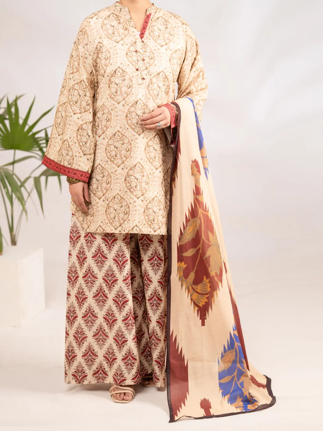 Beige Lawn 3Pc Stitched - Alp-3Ps-2288 1