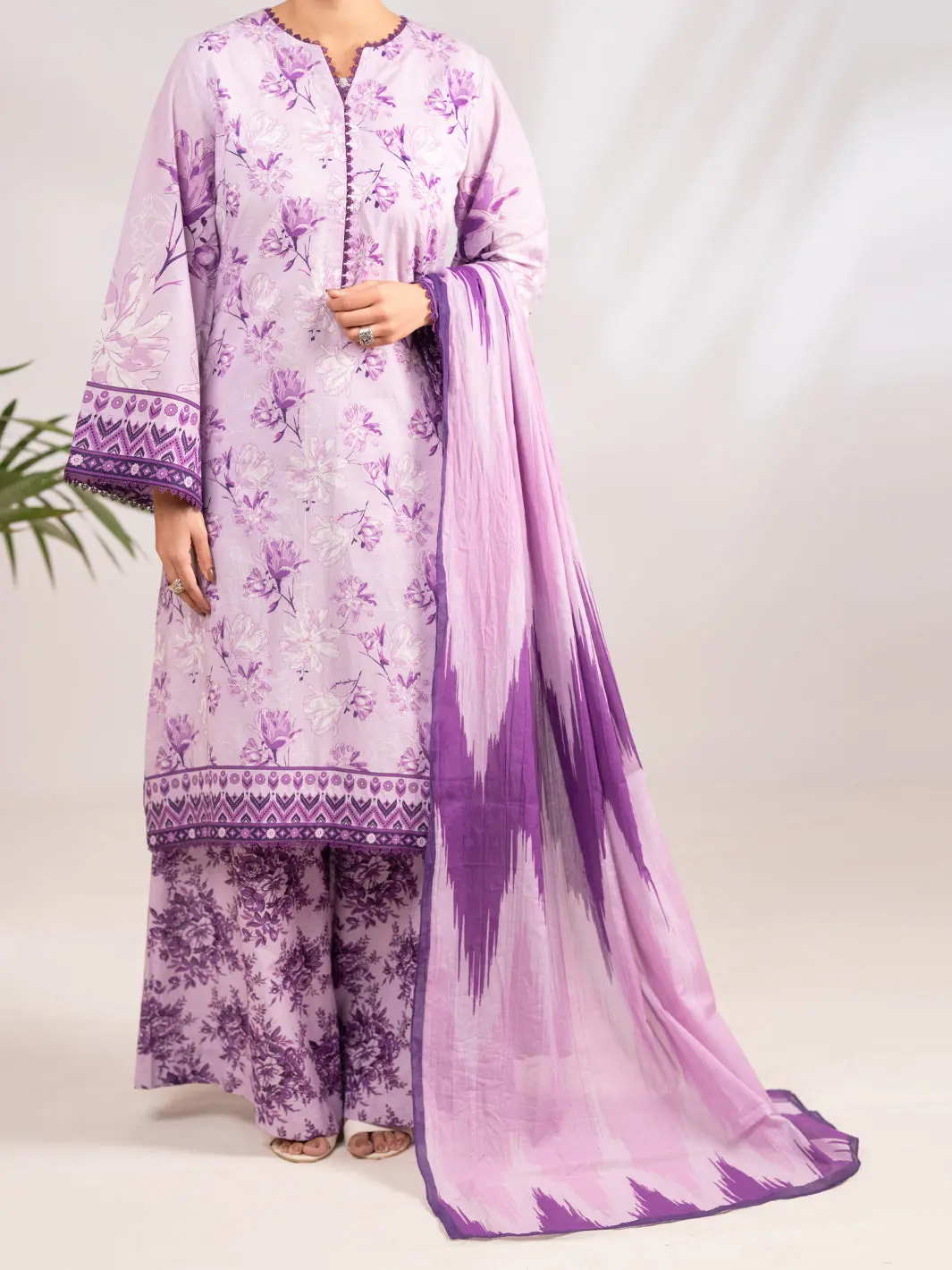 Light Purple Lawn 3Pc Stitched - Alp-3Ps-2289 1