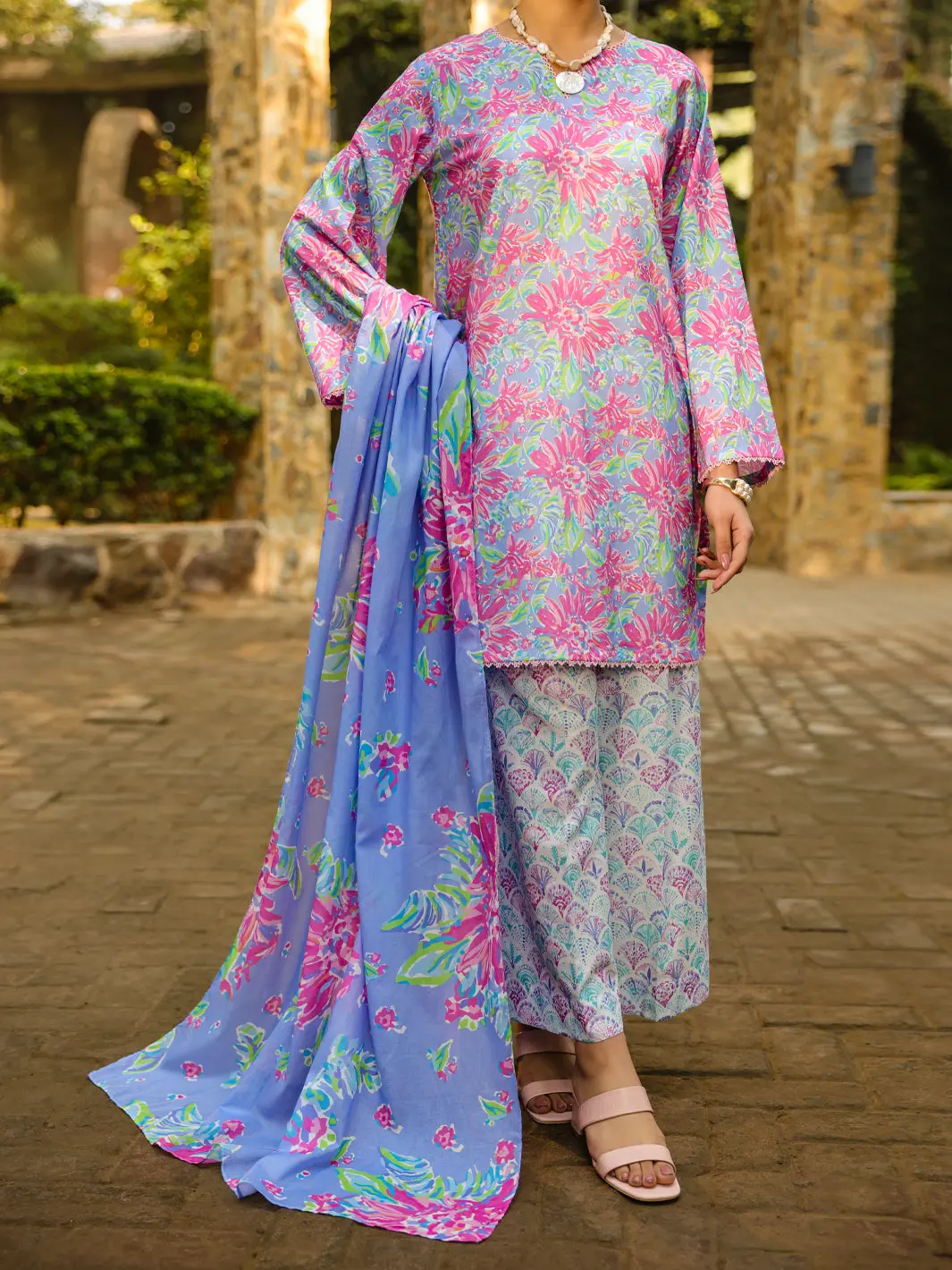 Light Purple Lawn 3Pc Stitched - Alp-3Ps-2300 1