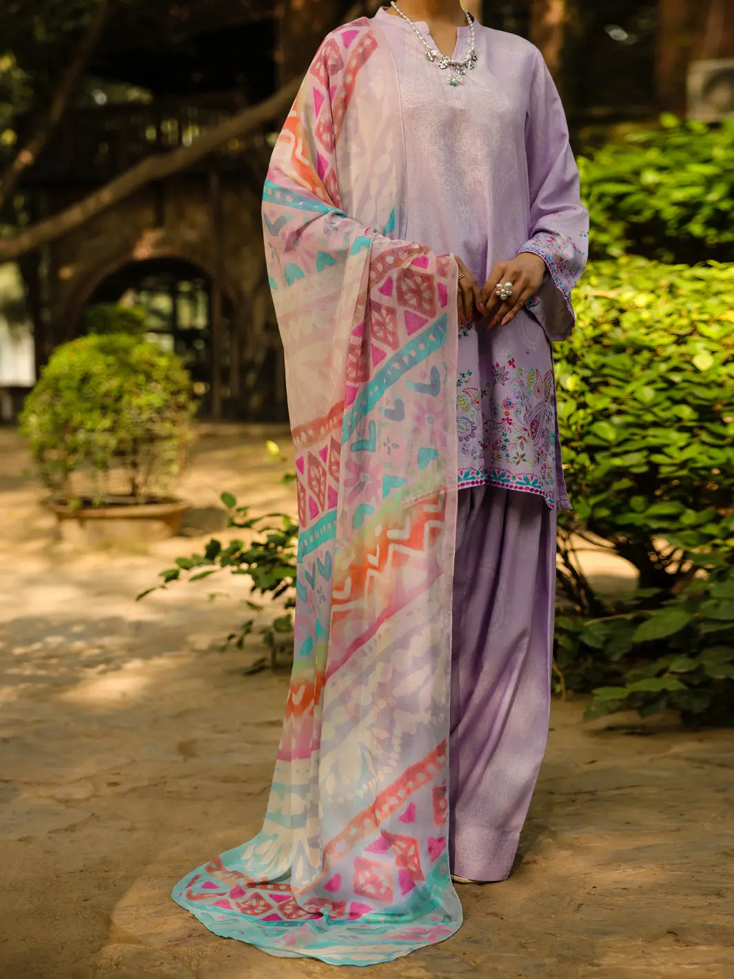 Lilac Raw Silk 3Pc Stitched - Alp-3Ps-2304 1