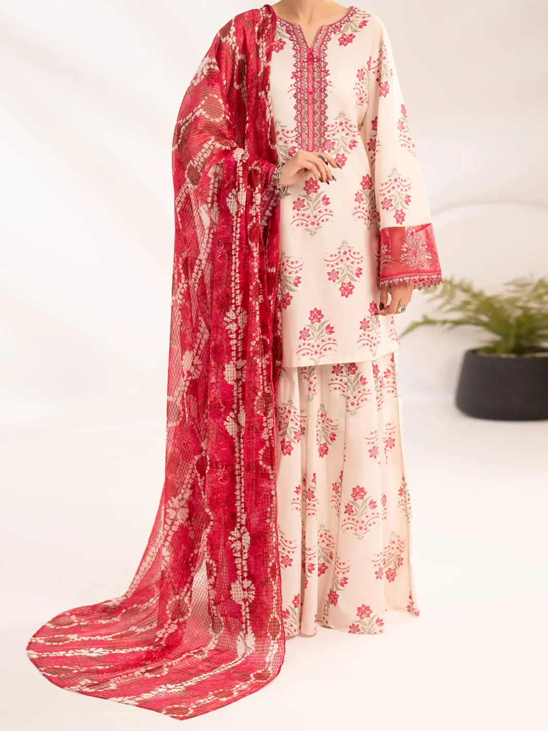 Pink Cambric 3Pc Stitched - Alp-3Ps-2312 1