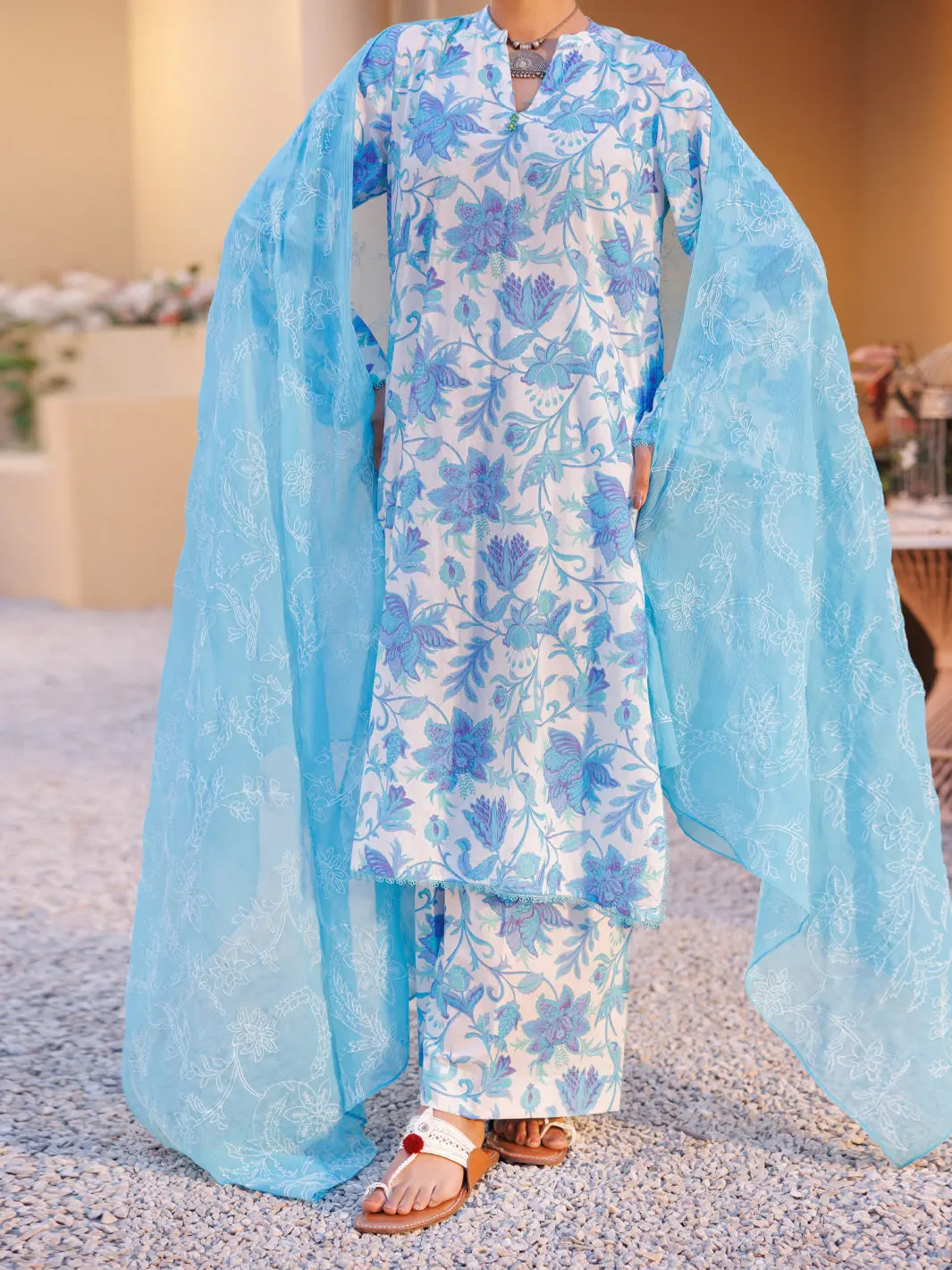 Ice Blue Lawn 3Pc Stitched - Alp-3Ps-2315 1