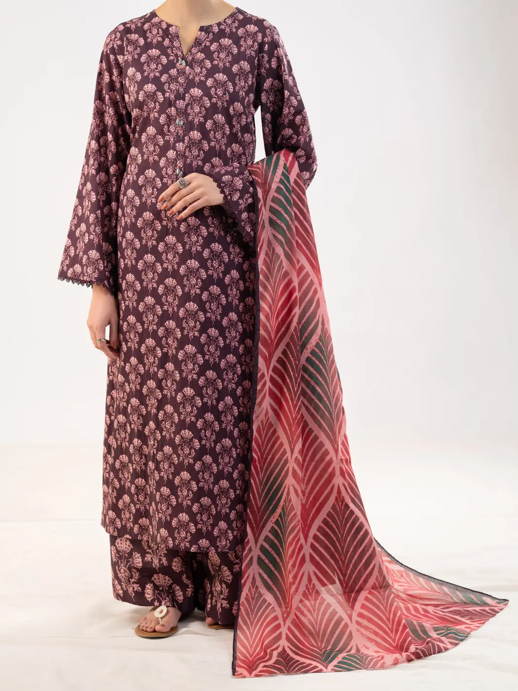 Maroon Lawn 3Pc Stitched - Alp-3Ps-2319 1