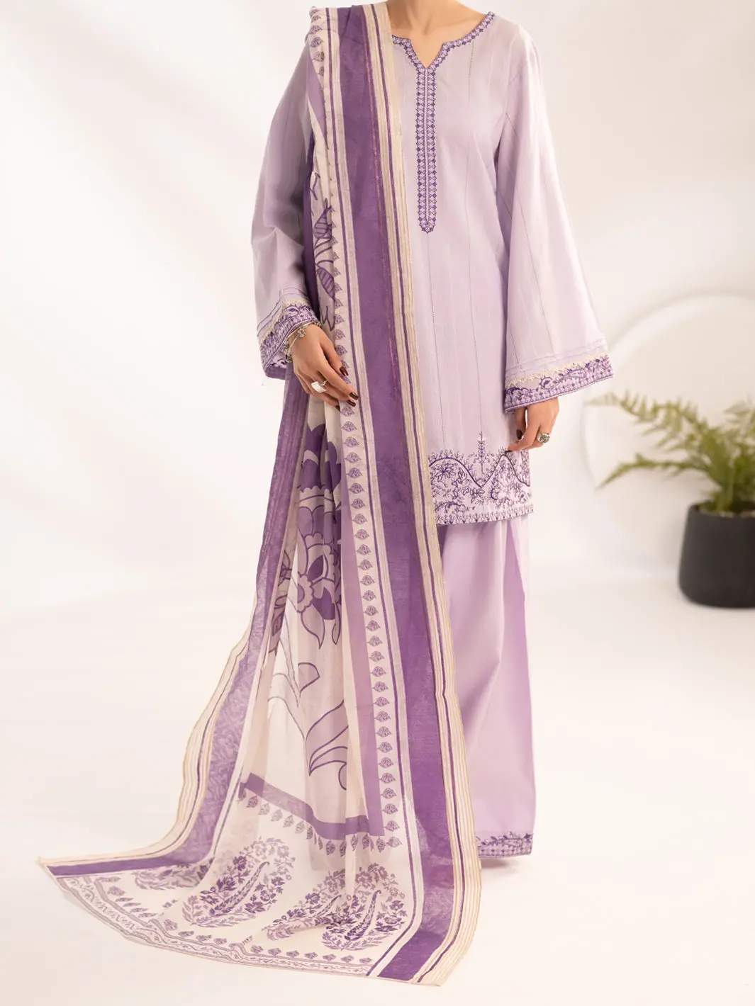 Light Purple Dobby Stitched 3Pc - Alp-3Ps-2321 1