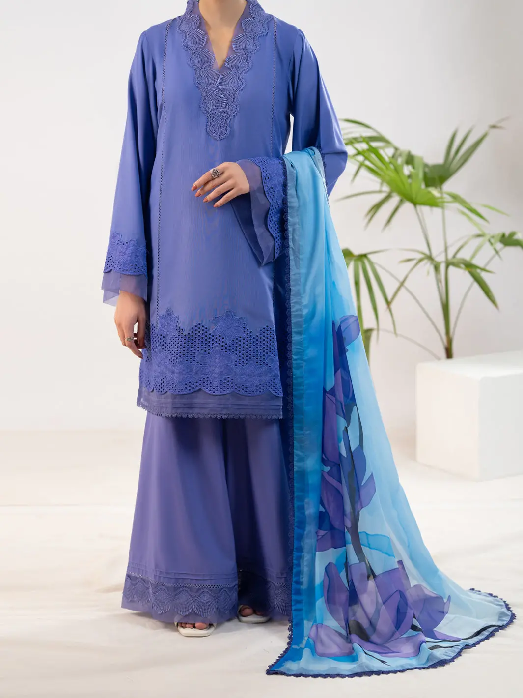 Purple Silk Lawn 3Pc Stitched - Alp-3Ps-2342 1