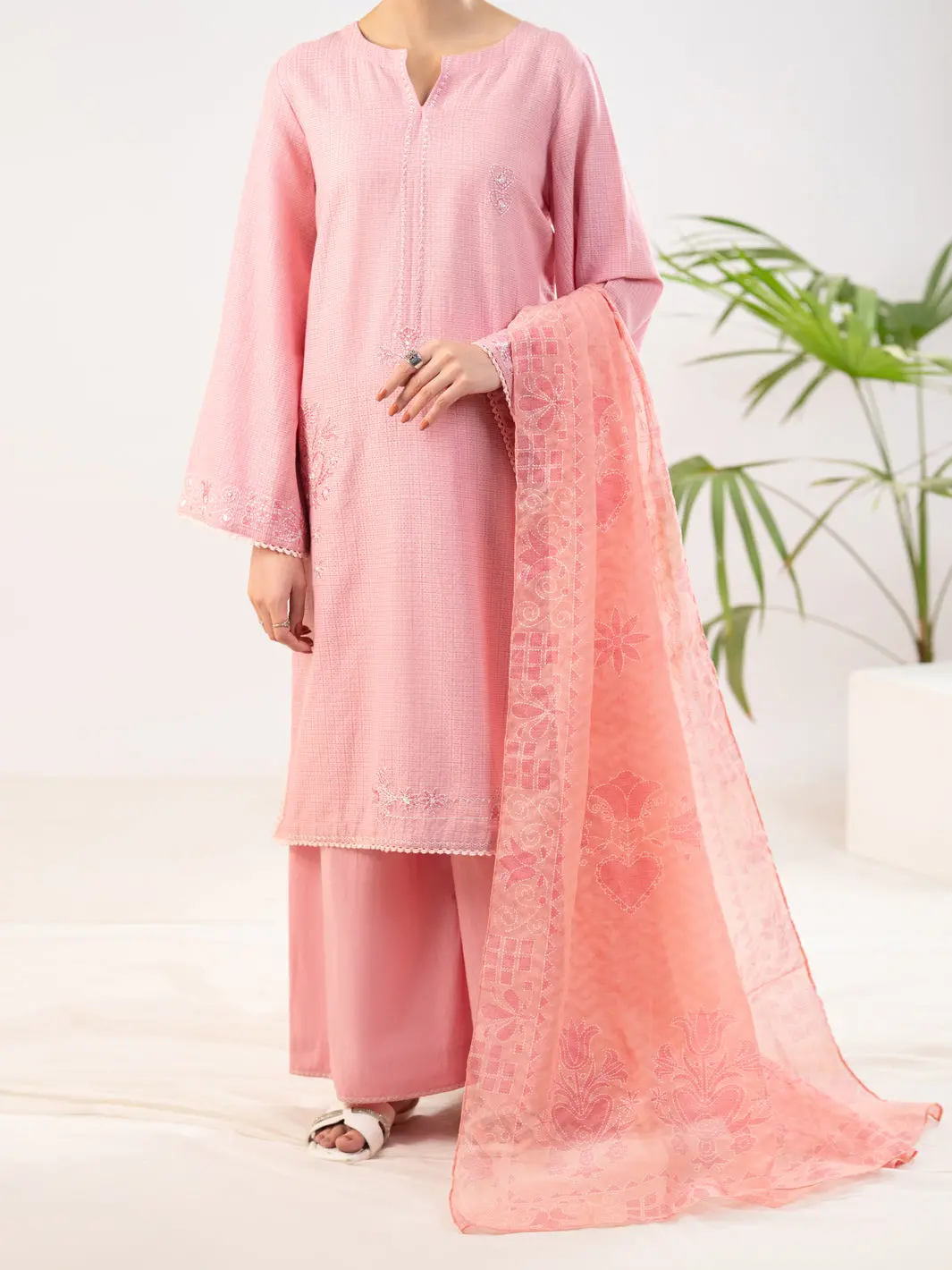 Pink Dobby Stitched 3Pc - Alp-3Ps-2344 1