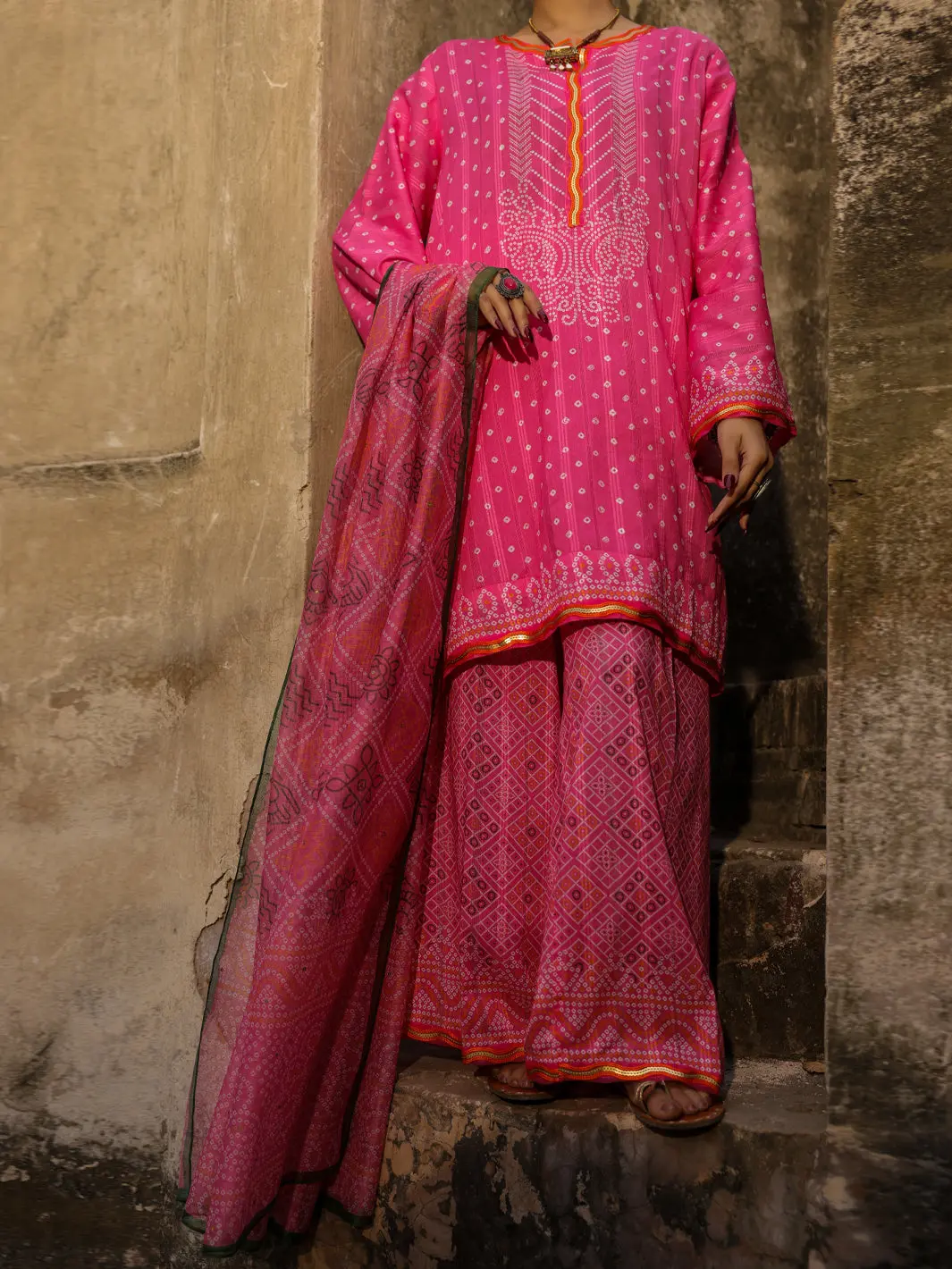 Pink Dobby Stitched 3Pc - Alp-3Ps-2354 1