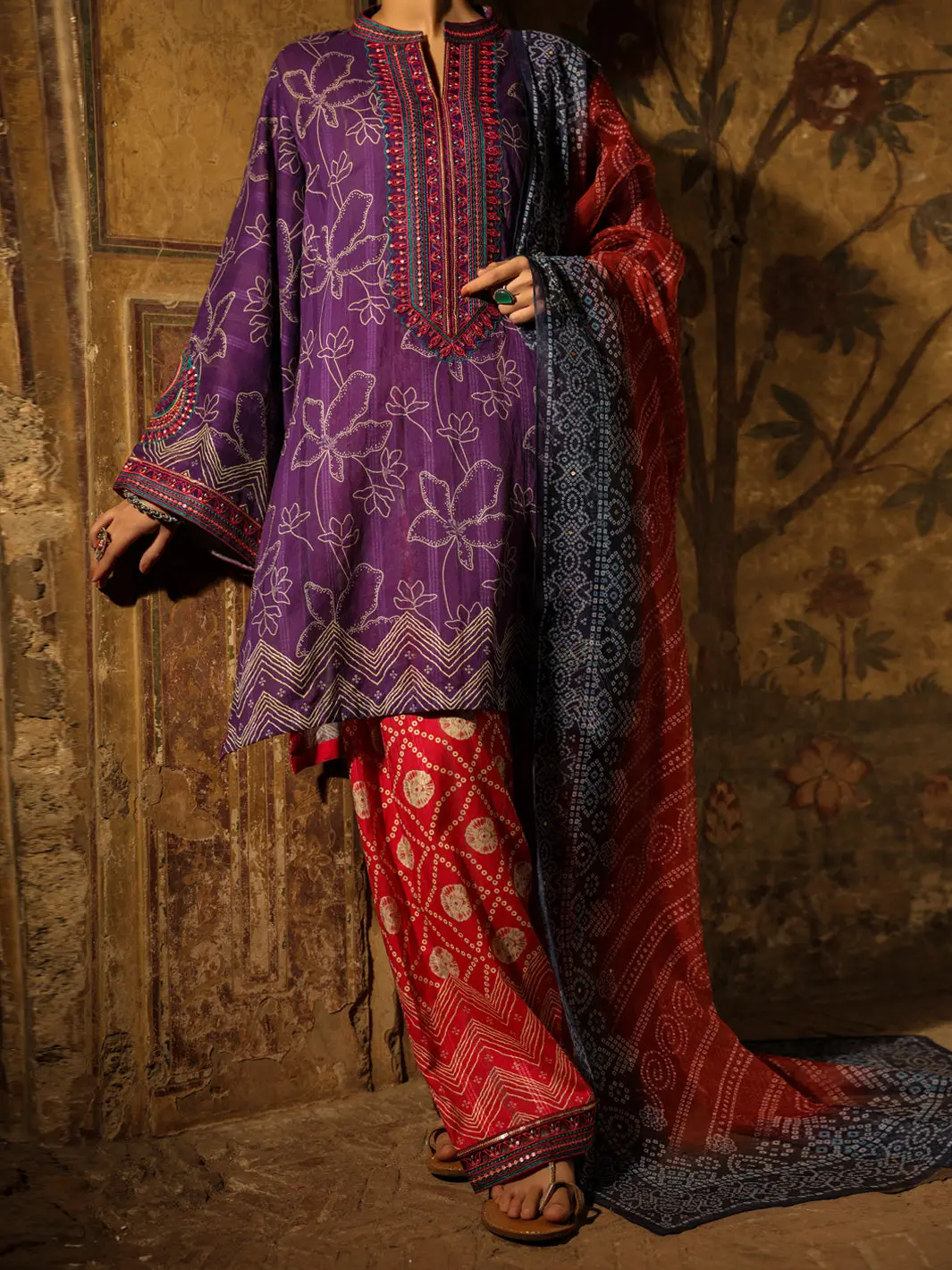 Purple Dobby 3Pc Stitched - Alp-3Ps-2355 1