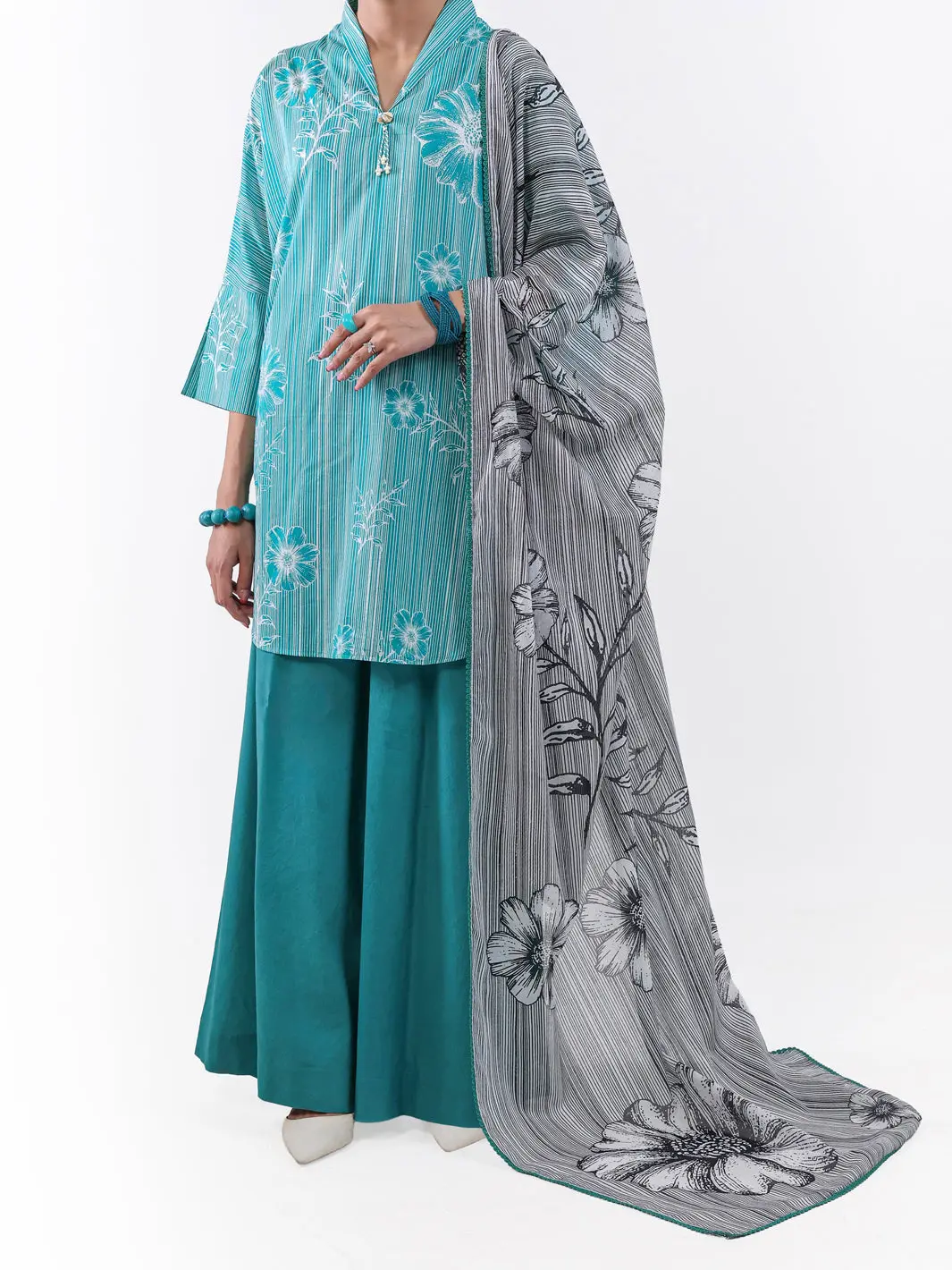 Sea Green Lawn 3Pc Unstitched - Alp-3Ps-2387 1