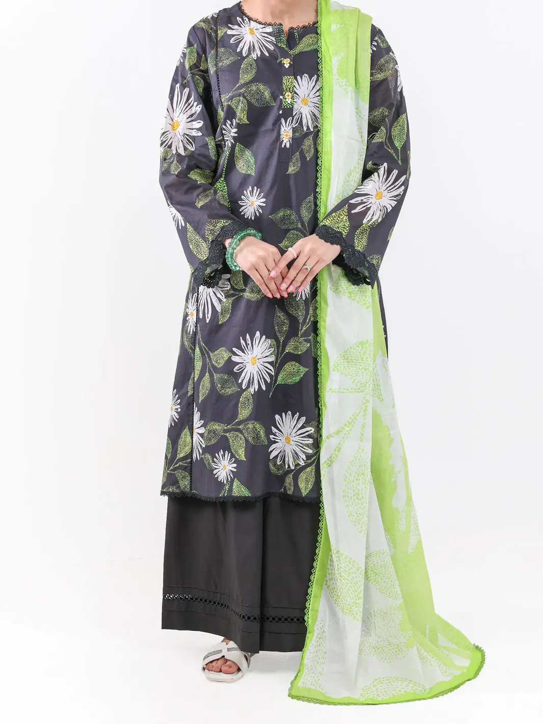 Black Lawn 3Pc Unstitched - Alp-3Ps-2388 1