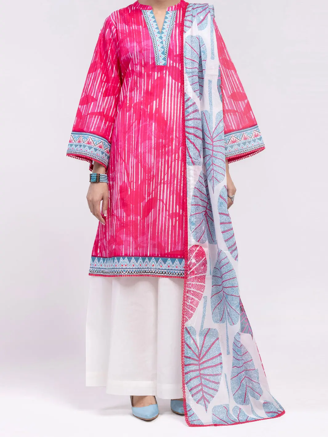 Pink Lawn 3Pc Unstitched - Alp-3Ps-2391 1