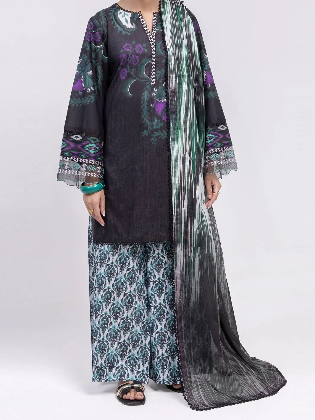 Black Lawn 3Pc Unstitched - Alp-3Ps-2432 1