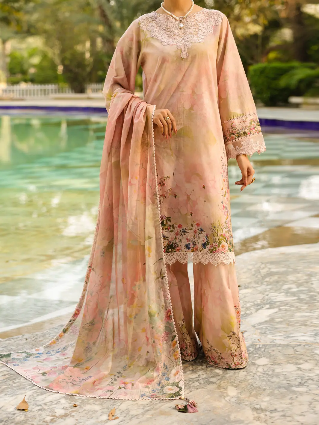 Light Pink Lawn 3Pc Unstitched - Alp-3Ps-2434 1