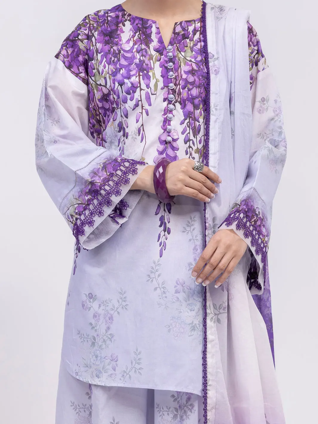 Purple Lawn 3Pc Unstitched - Alp-3Ps-2435 2
