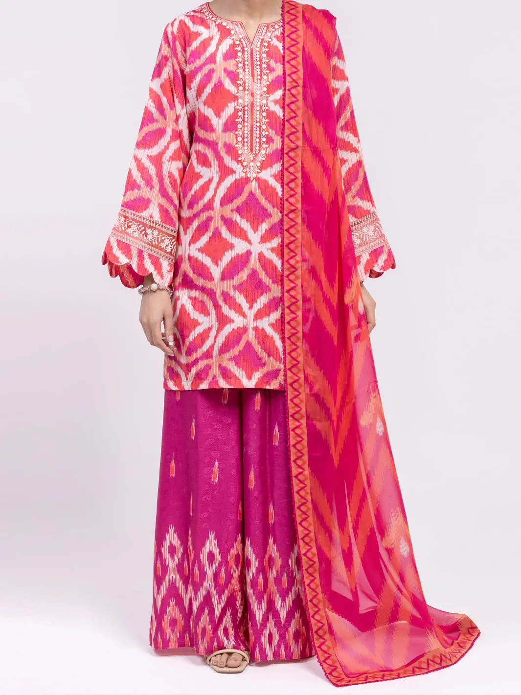 Pink Swiss Jacquard 3Pc Unstitched - Alp-3Ps-2458 1