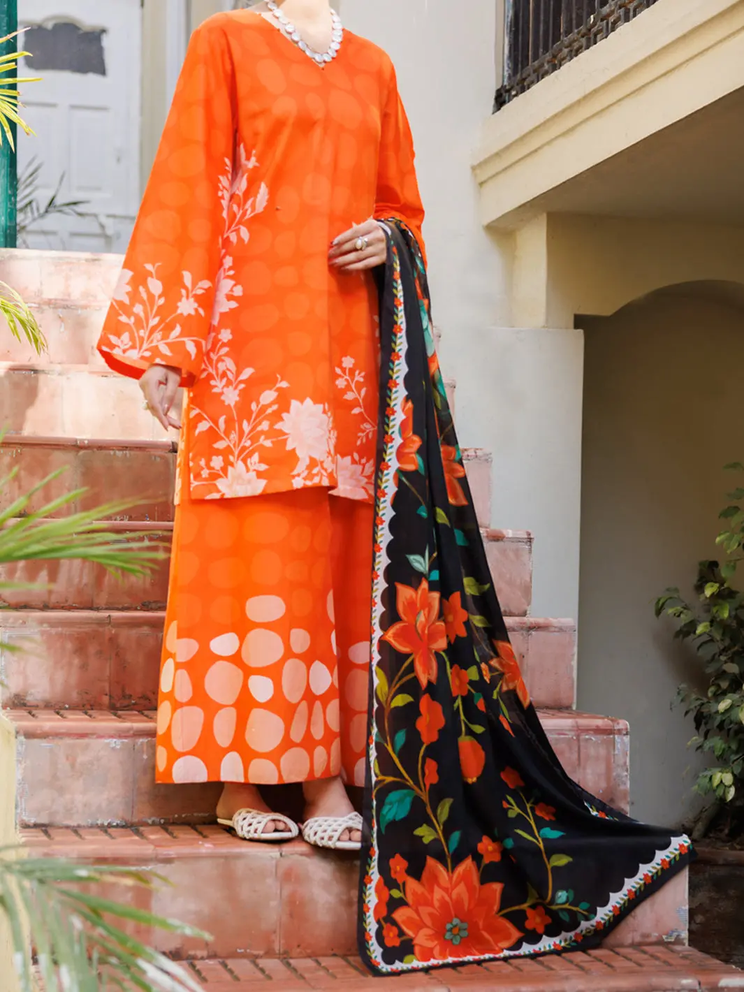 Orange Lawn Stitched 3Pc - Alp-3Ps-2560 1
