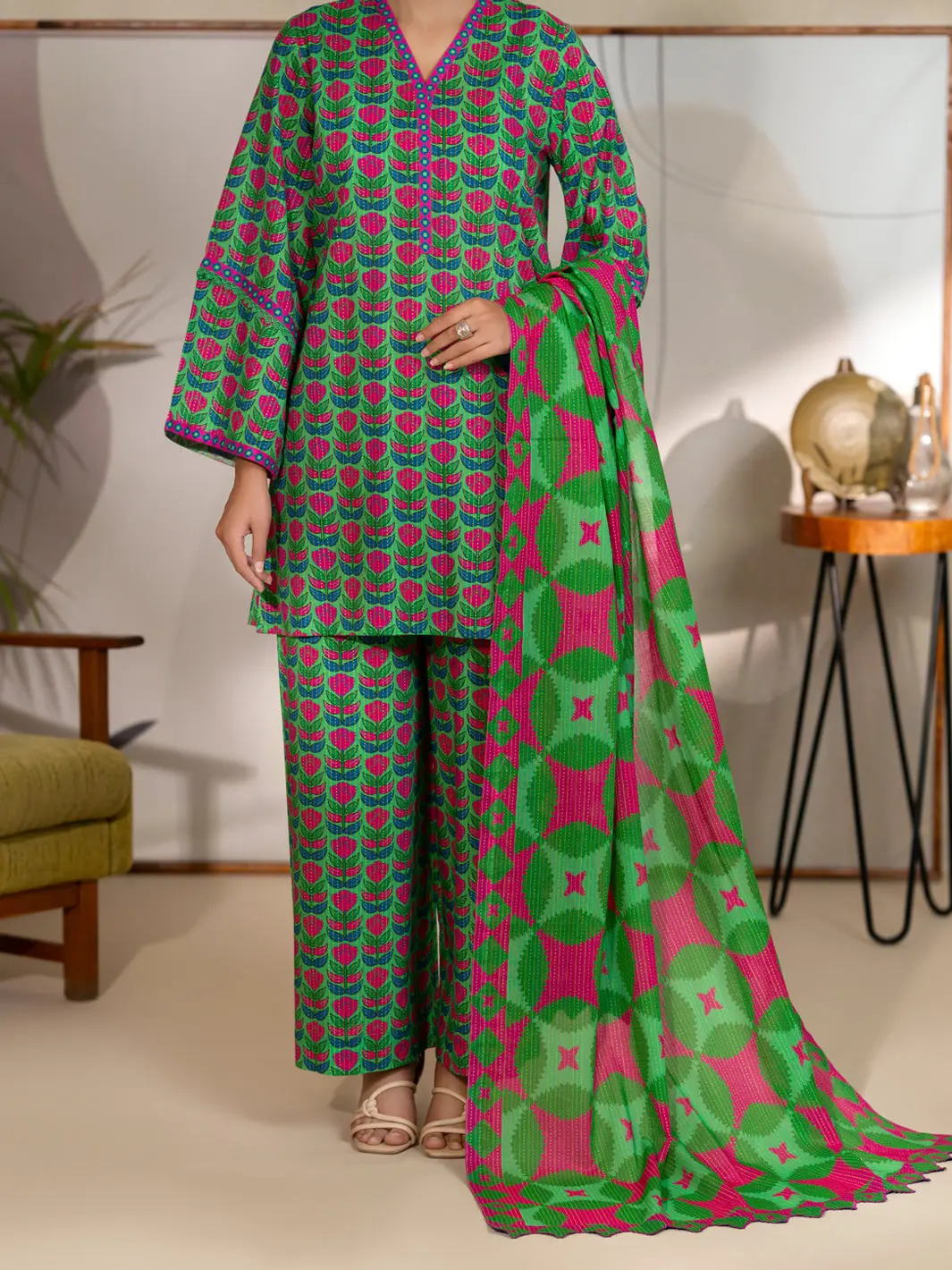Green Lawn Unstitched 3Pc - Alp-3Ps-2680 1