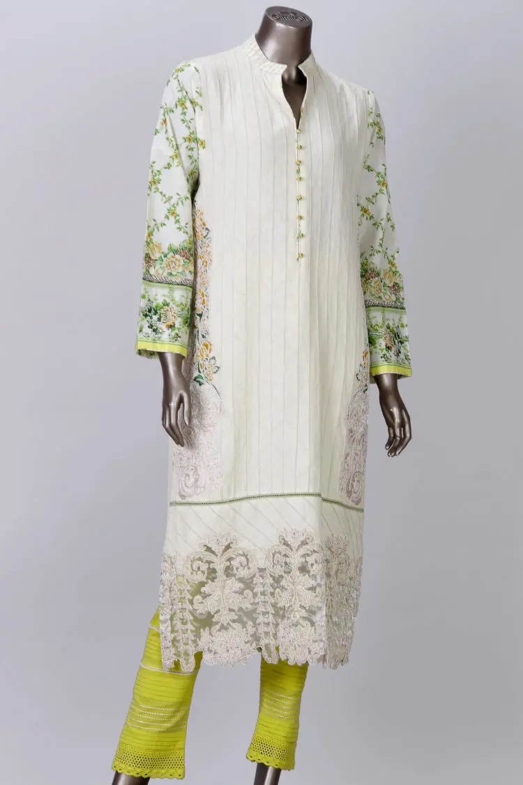Off White Jacquard 3Pc Unstitched - Alp-306B 1