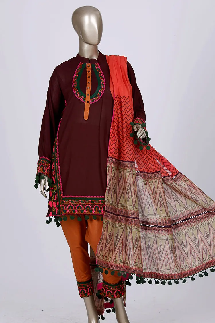 Maroon 3Pc Stitched - Alp-352 1
