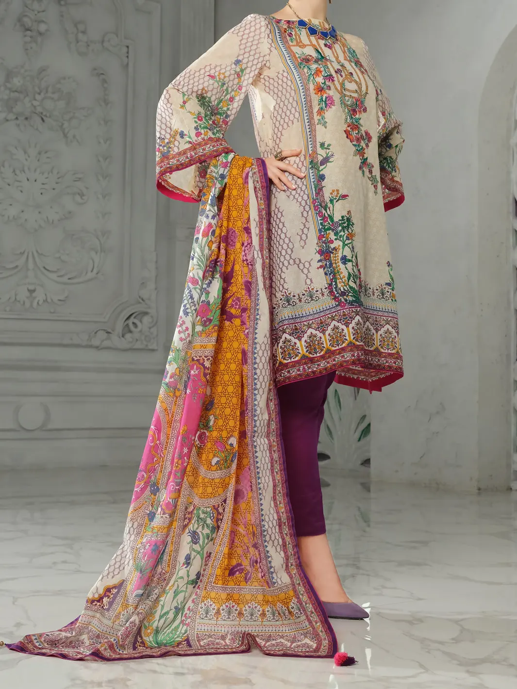 Ivory 3Pc Unstitched - Alp-3Ps-851 1