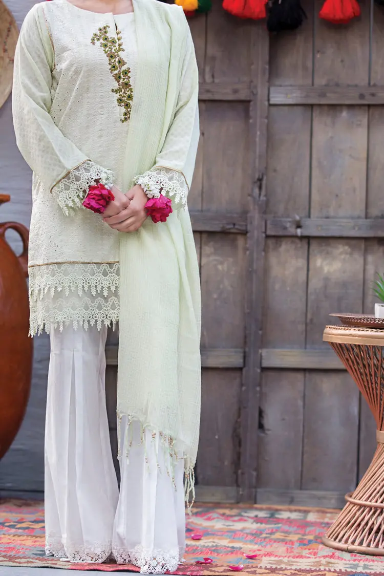 Light Green Schiffli 3Pc Unstitched - Alp-452 1