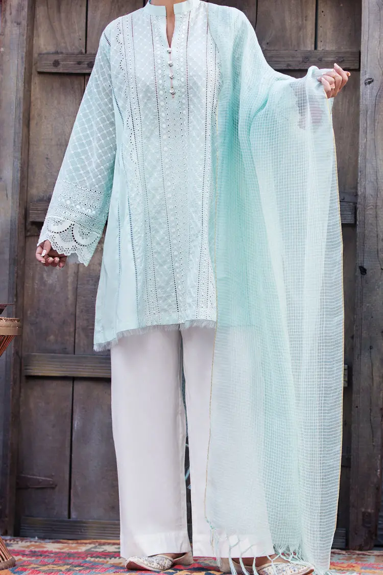 Sky Blue Schiffli 3Pc Unstitched - Alp-454 1