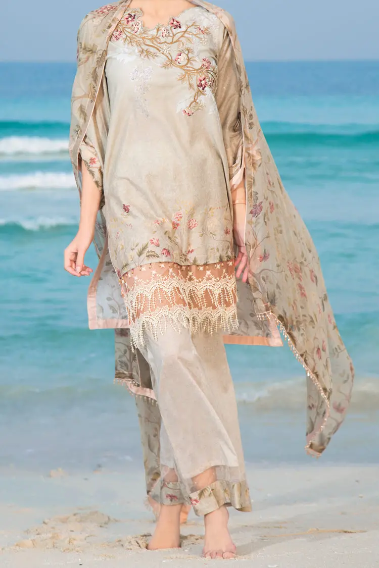 Beige 3Pc Stitched - Alp-473 1