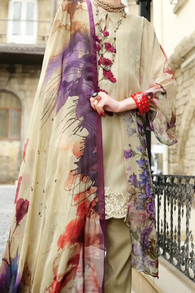 Natural Chiffon 3Pc Unstitched - Alp-689 1