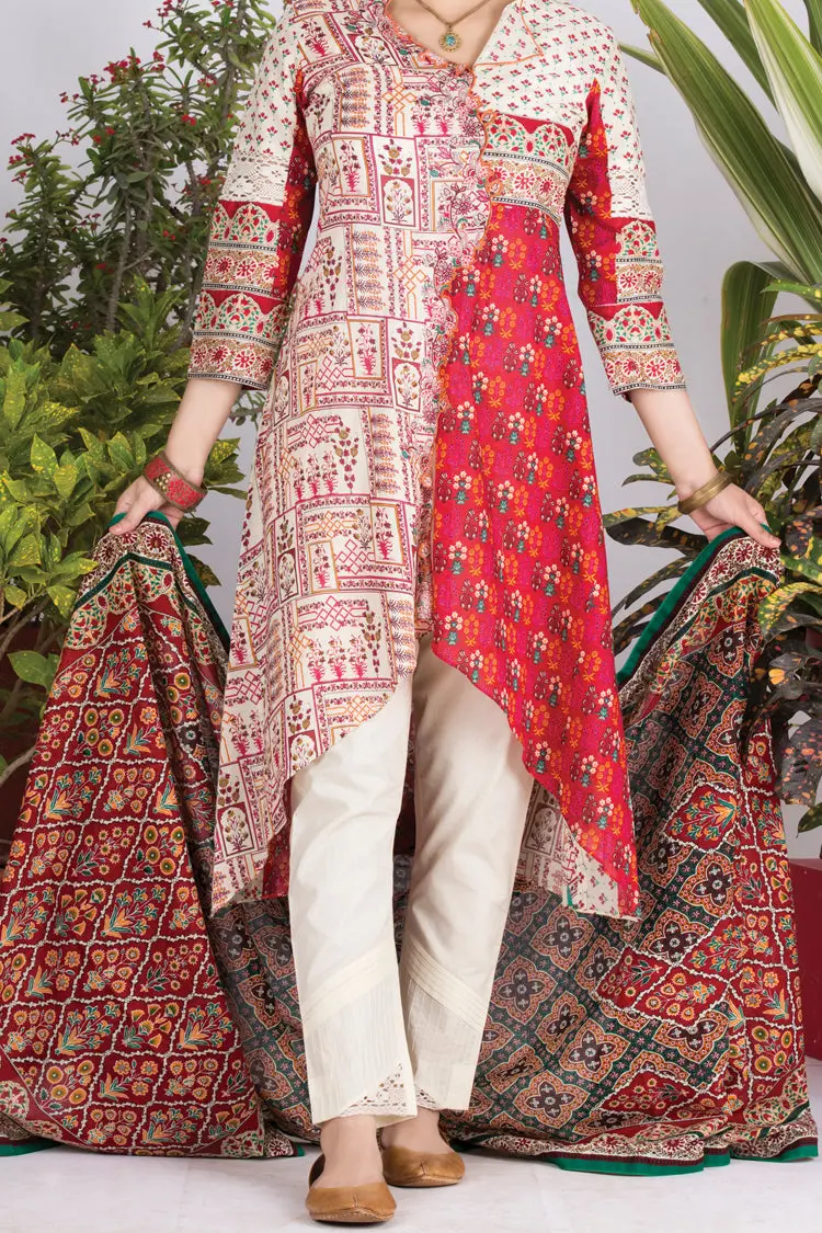 Off White Lawn 3Pc Stitched - Alp-700 1