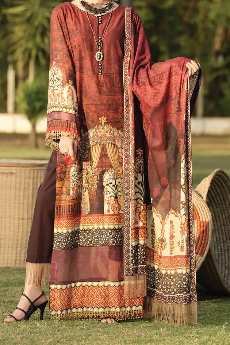 Maroon Lawn 2Pc Unstitched - Alp-772 1