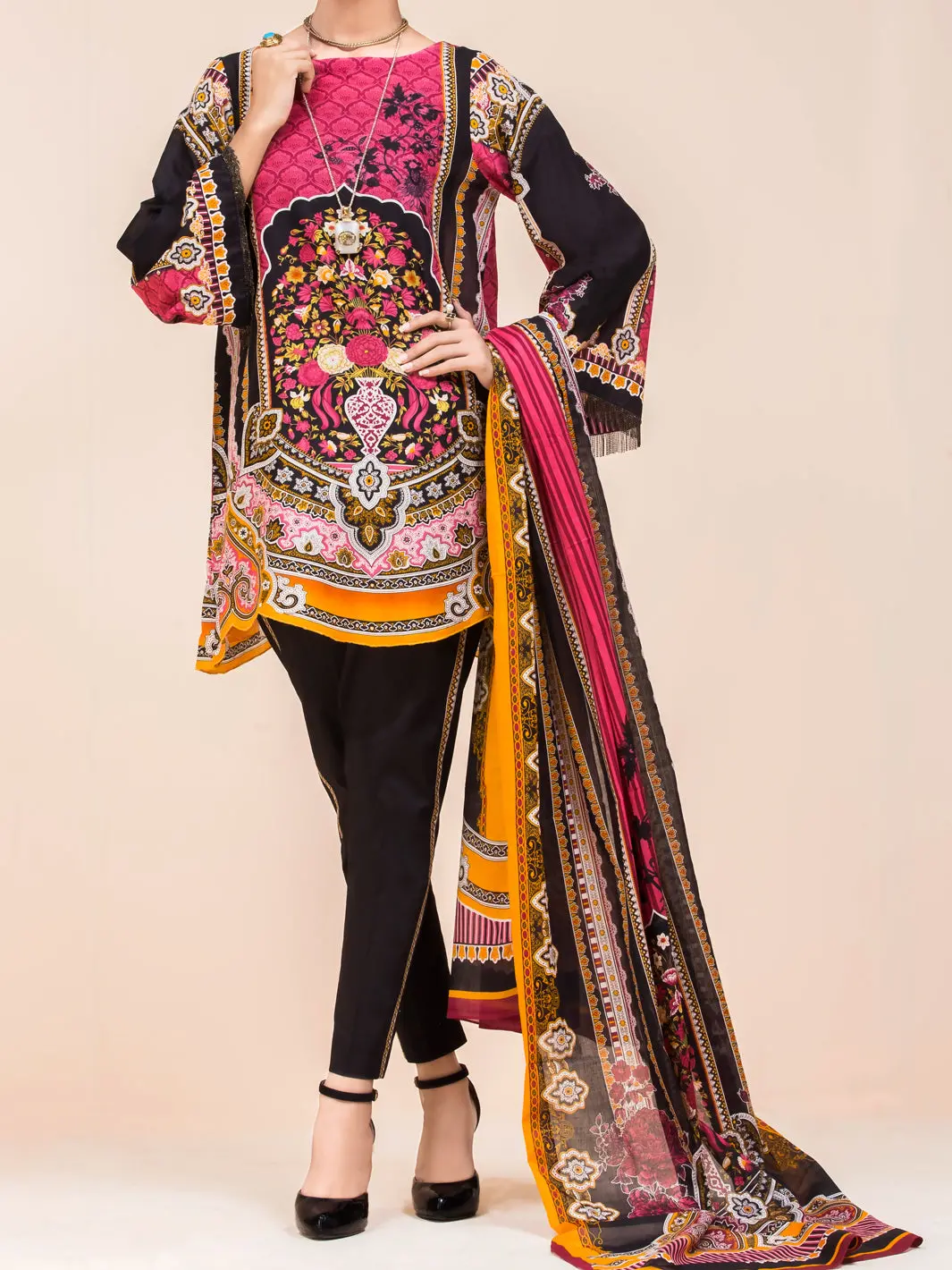 Black Lawn 3Pc Unstitched - Alp-3Ps-778 1
