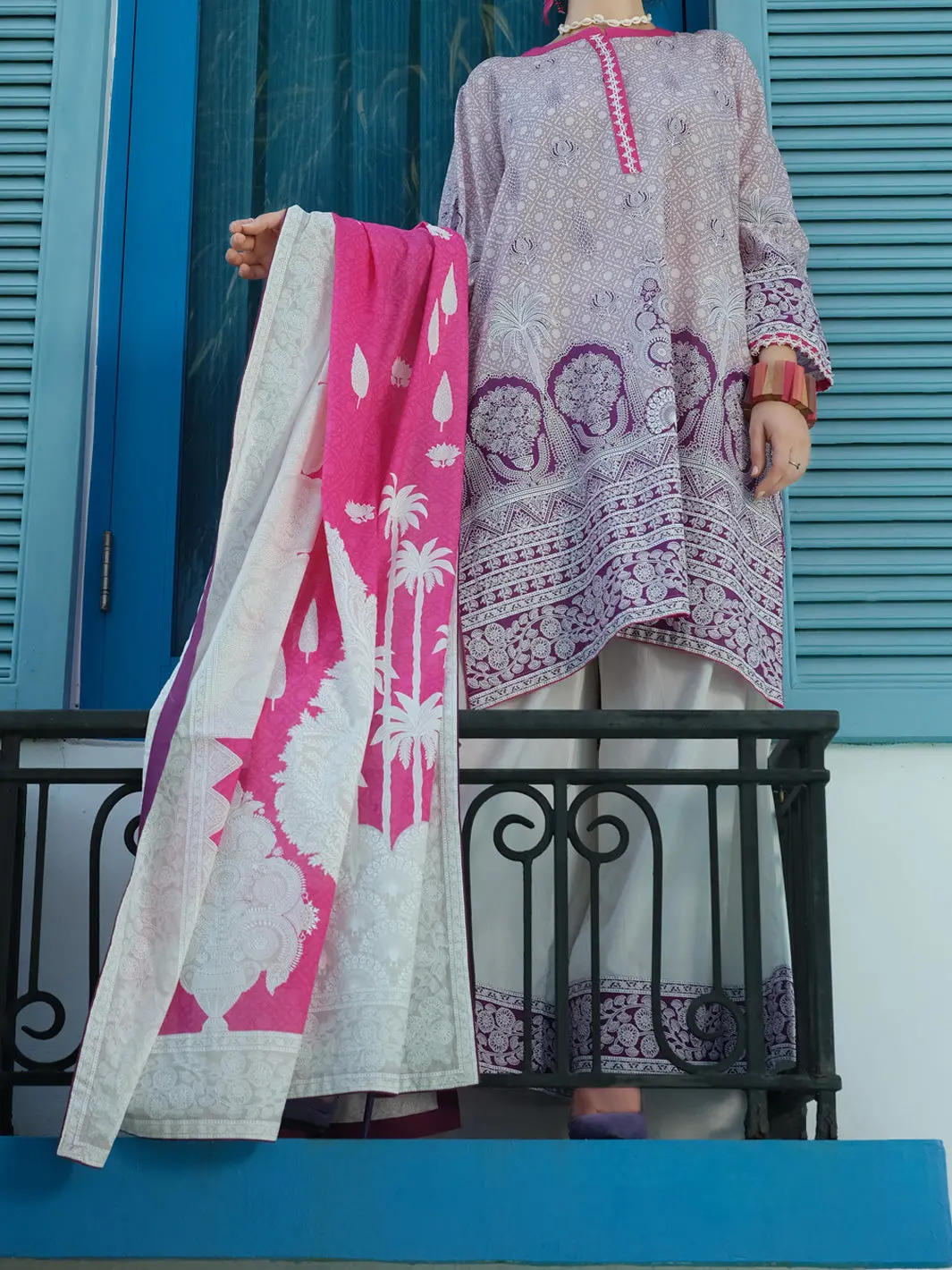 Purple Lawn 3Pc Stitched - Alp-3Ps-779 1