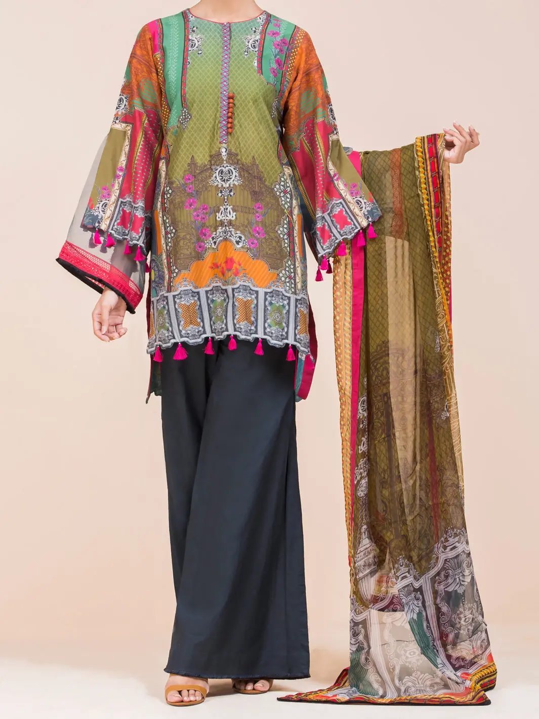 Green Lawn 3Pc Unstitched - Alp-3Ps-788 1