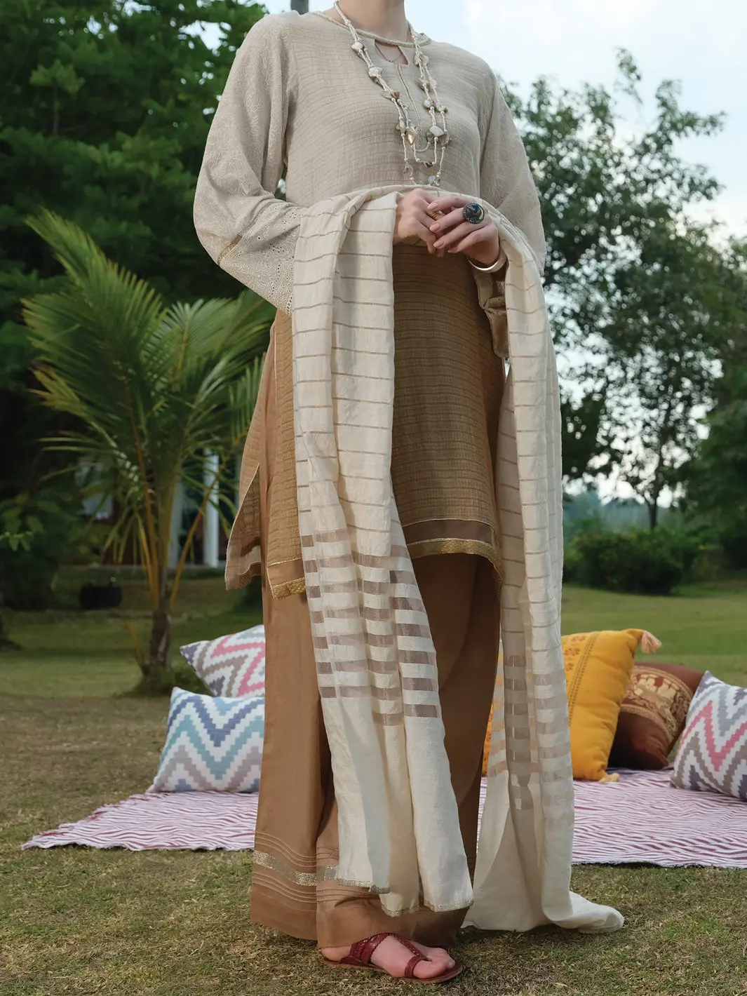 Beige 3Pc Unstitched - Alp-3Ps-828 1