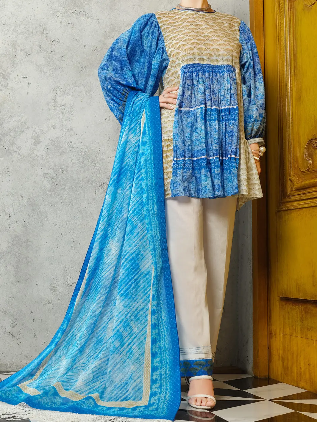 Blue 3Pc Unstitched - Alp-3Ps-849 1